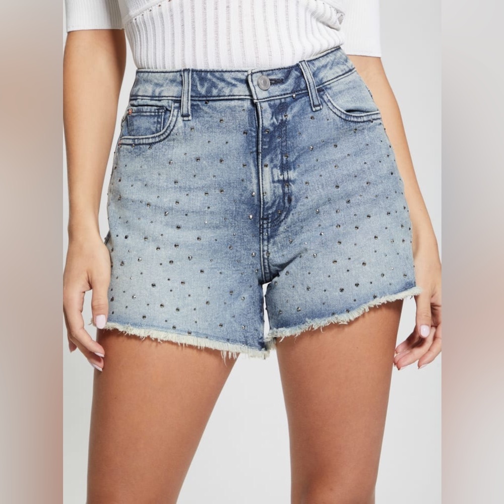 NEW• GUESS Rhinestone Denims Short - Picture 4 of 4